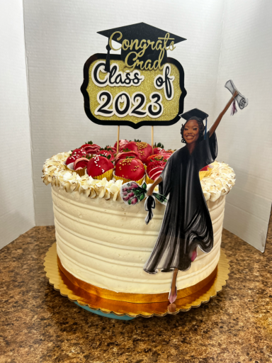Graduation Cake with Strawberries Graduation Cake with Strawberries